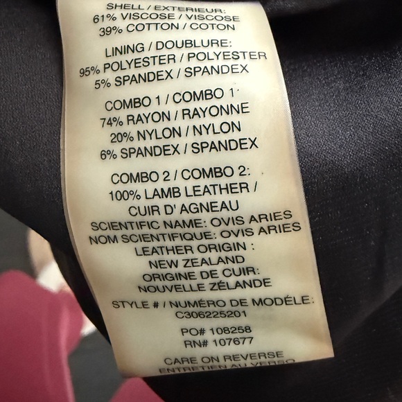 alice + olivia long coat with leather sleeves Small - Picture 5 of 5